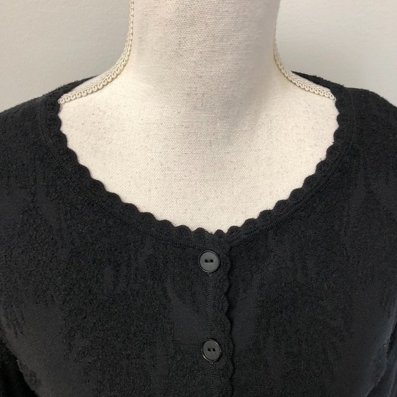 Zac Posen Cardigan Sweater Jumper Womens Medium Black Jacquard Whimsigoth - Picture 3 of 9